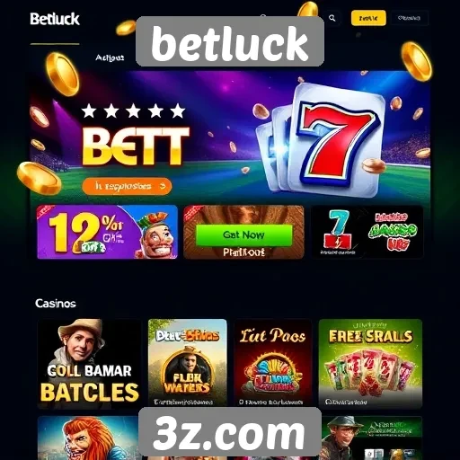 Interatividade e design do site Betluck para jogadores